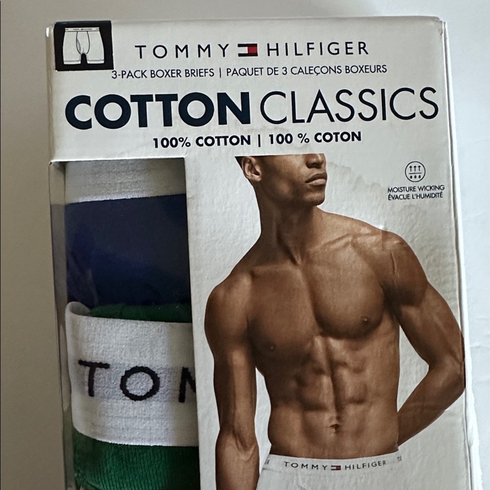 NWT Tommy Hilfiger Men's Boxer Briefs - Navy, White, Forest Green - Picture 2 of 6